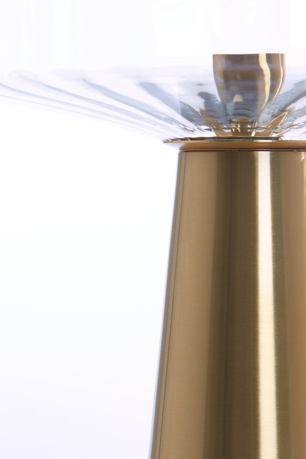 Tafellamp Pleat - Glas/Goud - Ø40cm